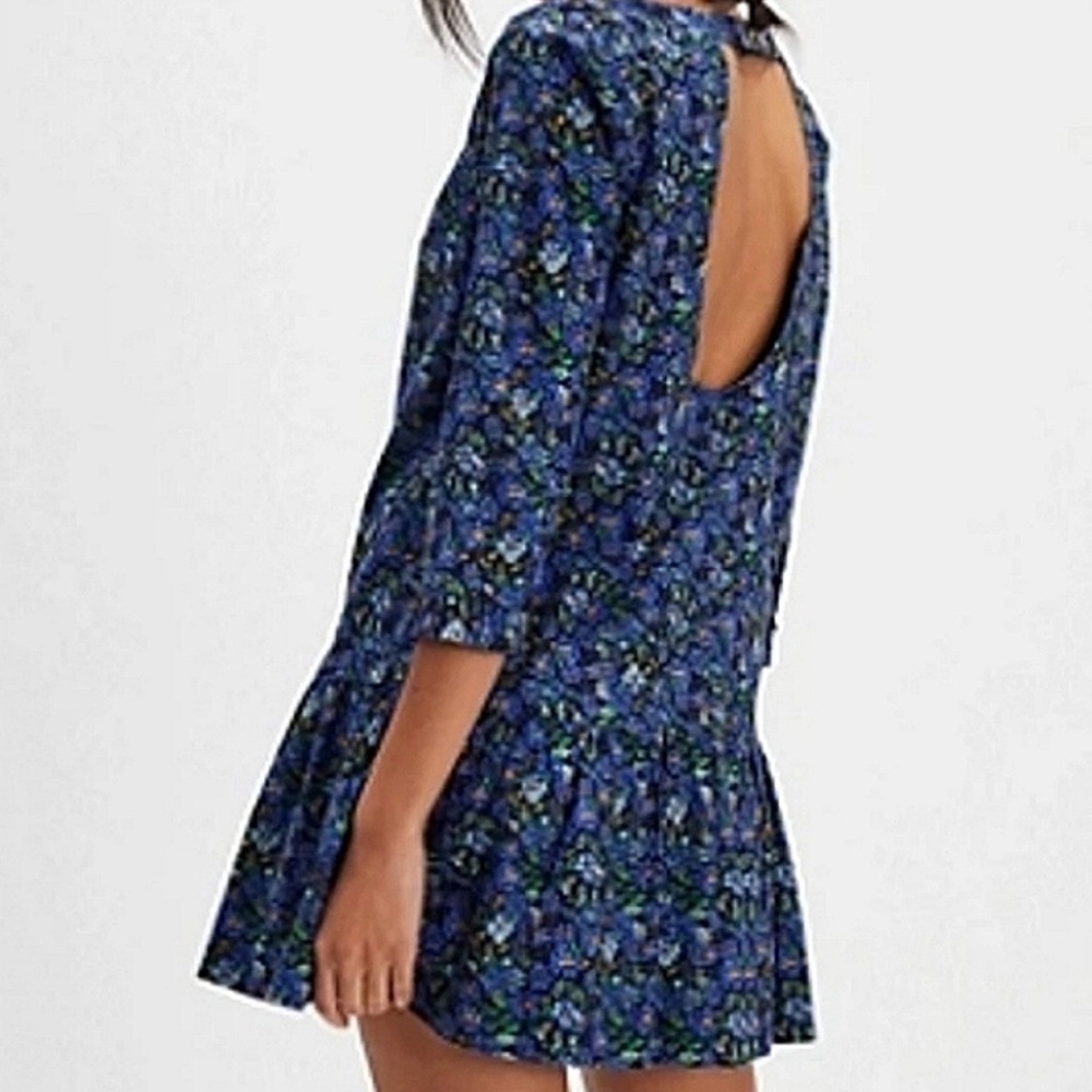 Free People Backless Blue Floral Dress - Picture 3 of 5